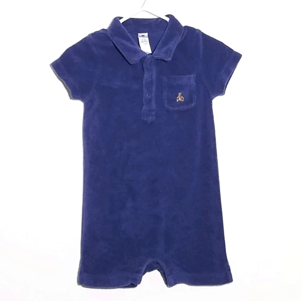 Gap Terry Bear Romper Polo 6-12m